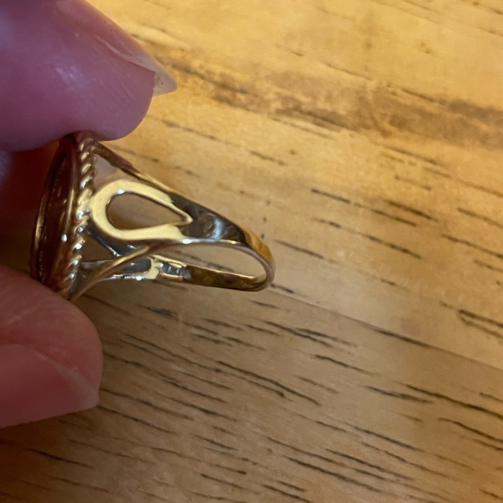 Van Dell Disney 10kt Gold Mickey Mouse USA Coin Ring size 5 Vintage Original Box - Picture 6 of 16